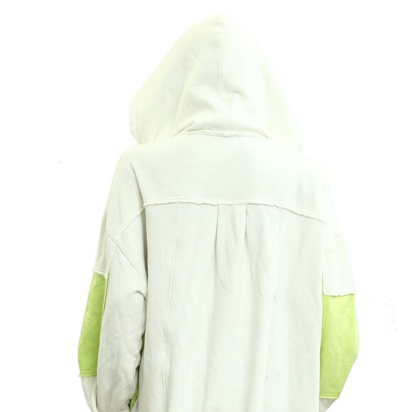 Free People Cardigan Radio Hoodie Top Jacket Zip-Up Oversized Green M NWD 283158 - Picture 6 of 7
